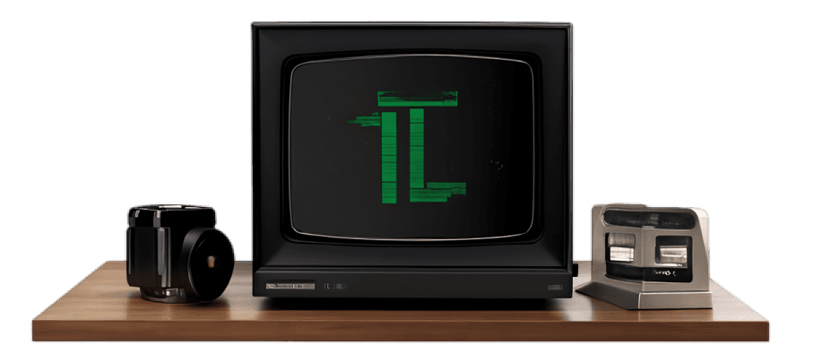 Retro PC setup with monitor displaying terminal code